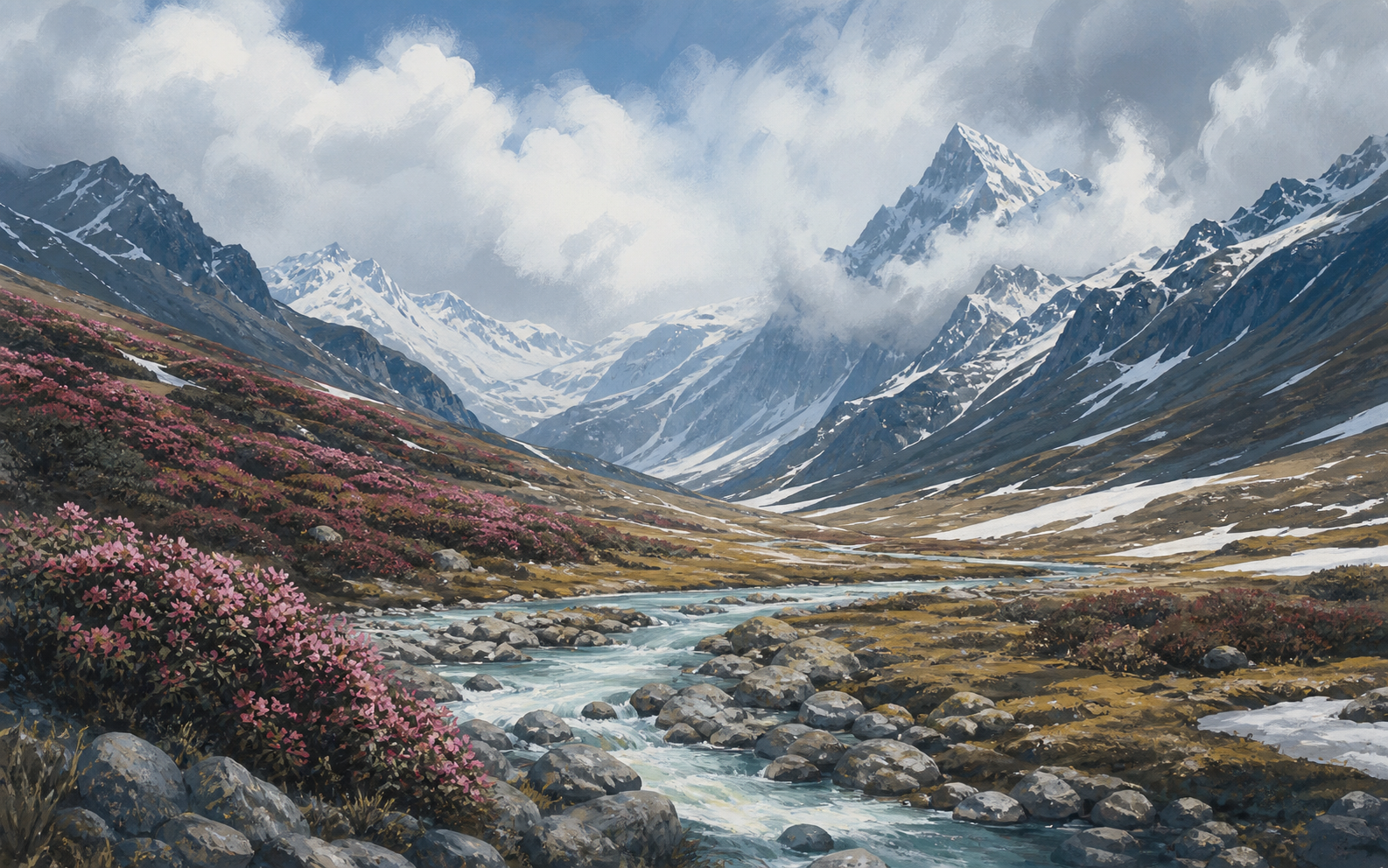 Yumthang Valley and Zero Point inspired glacial river, rhododendrons, snow patches, and high ridges
